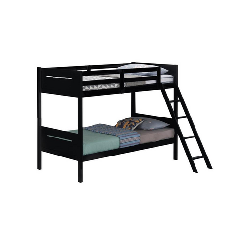 Littleton Twin Over Twin Bunk Bed Black - Modern Style, Space-Saving Design