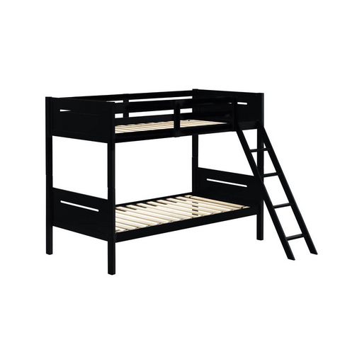 Littleton Twin Over Twin Bunk Bed Black - Modern Style, Space-Saving Design