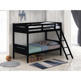 Littleton Twin Over Twin Bunk Bed Black - Modern Style, Space-Saving Design