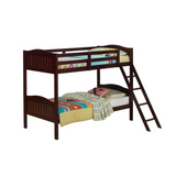 Arlo Twin Over Twin Bunk Bed with Ladder Espresso - Space-saving, Stylish, and Safe