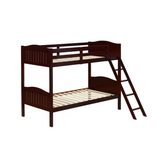 Arlo Twin Over Twin Bunk Bed with Ladder Espresso - Space-saving, Stylish, and Safe