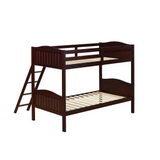 Arlo Twin Over Twin Bunk Bed with Ladder Espresso - Space-saving, Stylish, and Safe