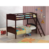 Arlo Twin Over Twin Bunk Bed with Ladder Espresso - Space-saving, Stylish, and Safe