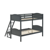 Arlo Twin Over Full Bunk Bed with Ladder Grey - Space-Saving, Modern Design