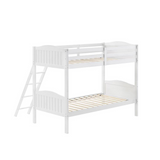 Arlo Twin Over Twin Bunk Bed with Ladder White - Modern, Durable, and Space-Saving