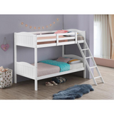 Arlo Twin Over Twin Bunk Bed with Ladder White - Modern, Durable, and Space-Saving