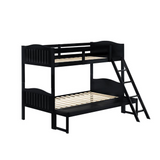 Arlo Twin Over Full Bunk Bed with Ladder Black - Modern Space-Saving Design