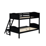 Arlo Twin Over Full Bunk Bed with Ladder Black - Modern Space-Saving Design