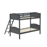 Arlo Twin Over Twin Bunk Bed with Ladder Grey - Space-Saving, Modern Design