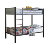 Meyers Twin Over Twin Metal Bunk Bed Black and Gunmetal - Modern and Sturdy Design