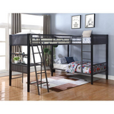 Meyers 2-piece Metal Twin Over Twin Bunk Bed Set - Black and Gunmetal