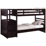 Elliott Twin Over Twin Stairway Bunk Bed Cappuccino - Versatile, Safe, and Stylish