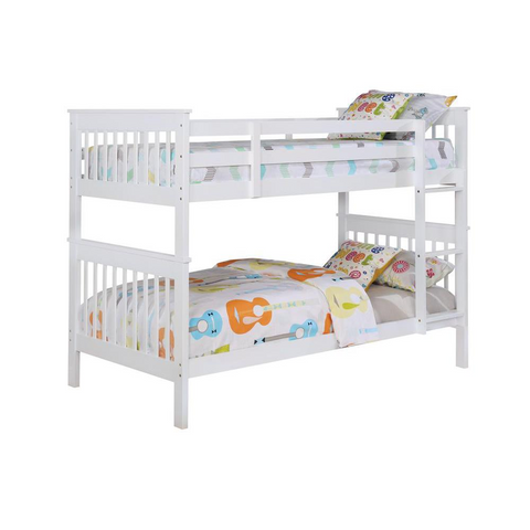 Chapman Twin Over Twin Bunk Bed White - Space-Saving, Sturdy, and Stylish