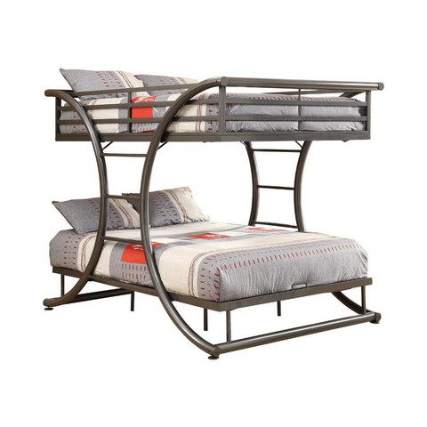 Stephan Full Over Full Bunk Bed Gunmetal - Sleek and Sturdy Metal Bunk Bed