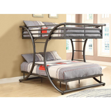 Stephan Full Over Full Bunk Bed Gunmetal - Sleek and Sturdy Metal Bunk Bed