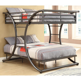 Stephan Full Over Full Bunk Bed Gunmetal - Sleek and Sturdy Metal Bunk Bed