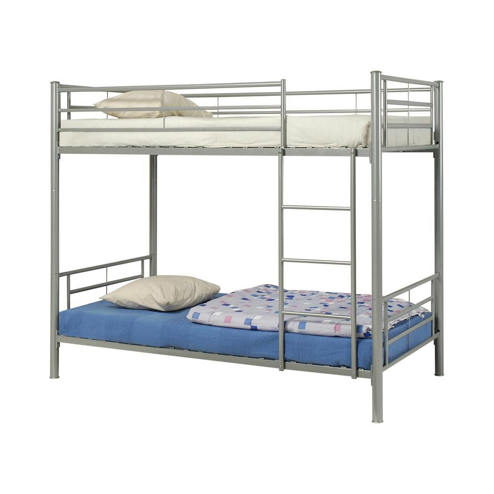 Hayward Twin Over Twin Bunk Bed Silver - Stylish and Sturdy Metal Bunk Bed