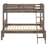 Flynn Twin Over Full Bunk Bed Weathered Brown - Rustic, Compact, and Versatile