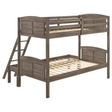 Flynn Twin Over Full Bunk Bed Weathered Brown - Rustic, Compact, and Versatile