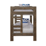 Wrangle Hill Twin Over Twin Bunk Bed Gun Smoke - Solid Pine, Full Guardrails, Built-in Ladders