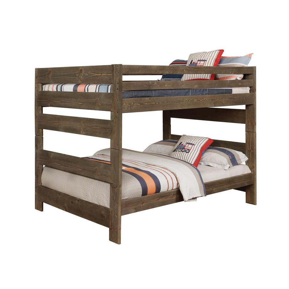 Wrangle Hill Full Over Full Bunk Bed Gun Smoke - Solid Pine Construction