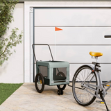 vidaXL Pet Bike Trailer - Gray and Black Oxford Fabric and Iron | Comfortable, Durable, and Safe