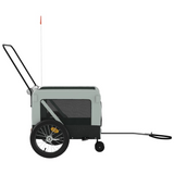 vidaXL Pet Bike Trailer - Gray and Black Oxford Fabric and Iron | Comfortable, Durable, and Safe