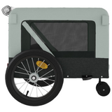 vidaXL Pet Bike Trailer - Gray and Black Oxford Fabric and Iron | Comfortable, Durable, and Safe