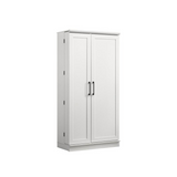 Lincoln White Storage Cabinet with Swing-Out Storage Door - Organize Your Space with Elegance