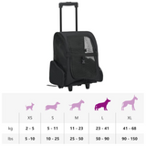 vidaXL Foldable Multipurpose Pet Trolley Black - Lightweight and Versatile Pet Carrier