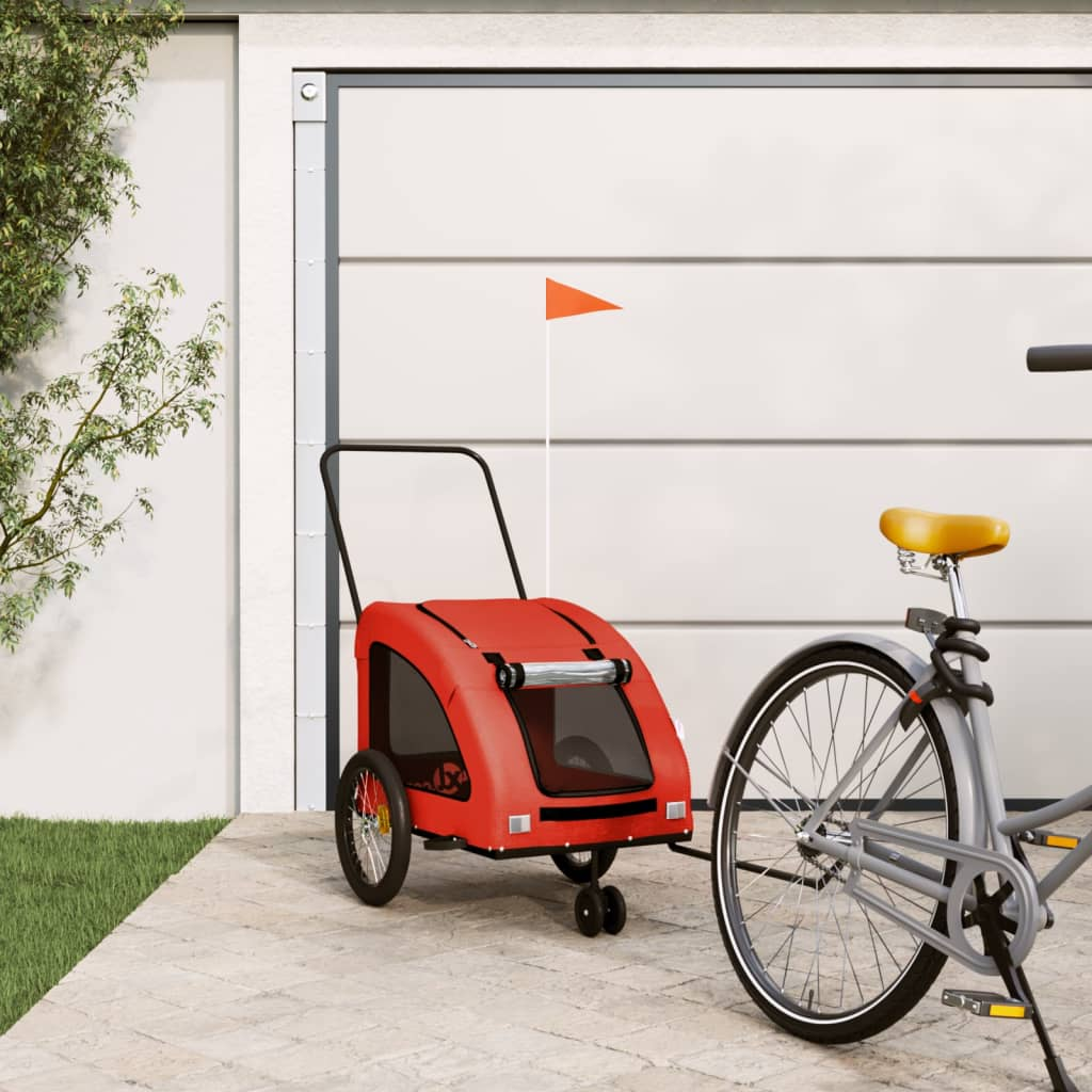 vidaXL Pet Bike Trailer Orange and Gray - Comfortable and Safe for Your Pet