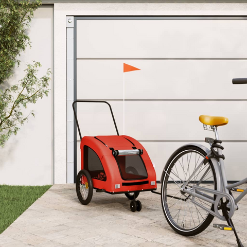 vidaXL Pet Bike Trailer Orange and Gray - Comfortable and Safe for Your Pet