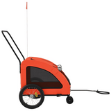 vidaXL Pet Bike Trailer Orange and Gray - Comfortable and Safe for Your Pet