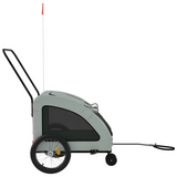 vidaXL Pet Bike Trailer Gray Oxford Fabric and Iron