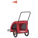 vidaXL Pet Bike Trailer Red Oxford Fabric and Iron