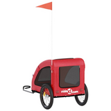 vidaXL Pet Bike Trailer Red Oxford Fabric and Iron