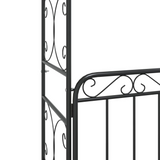 vidaXL Garden Arch with Gate Black 42.5"x17.7"x92.5" Steel