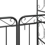 vidaXL Garden Arch with Gate Black 42.5"x17.7"x92.5" Steel