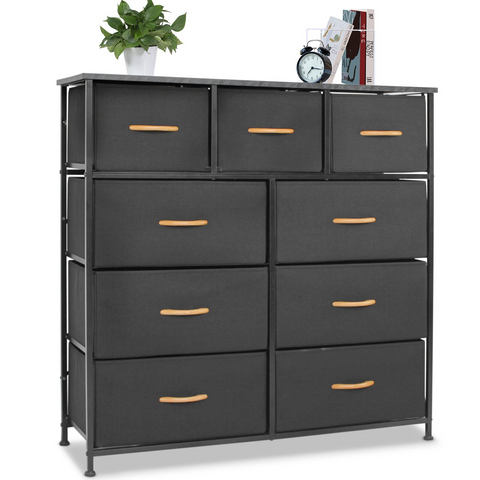 39" Black Standard Accent Cabinet With Nine Drawers - WhatYouNeedSales