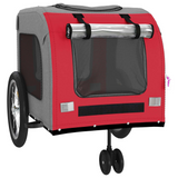 vidaXL Pet Bike Trailer Red and Gray | Comfortable and Safe | Easy to Attach