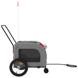 vidaXL Pet Bike Trailer Red and Gray | Comfortable and Safe | Easy to Attach