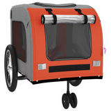 vidaXL Pet Bike Trailer Orange and Gray Oxford Fabric and Iron