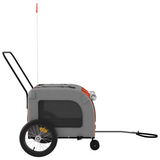 vidaXL Pet Bike Trailer Orange and Gray Oxford Fabric and Iron