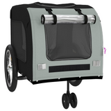 vidaXL Pet Bike Trailer Black and Gray Oxford Fabric and Iron