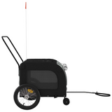 vidaXL Pet Bike Trailer Black and Gray Oxford Fabric and Iron