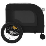 vidaXL Pet Bike Trailer Black and Gray Oxford Fabric and Iron