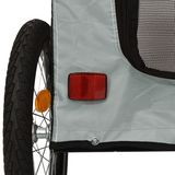 vidaXL Pet Bike Trailer Black and Gray Oxford Fabric and Iron