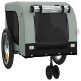 vidaXL Pet Bike Trailer Gray and Black Oxford Fabric and Iron