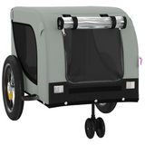 vidaXL Pet Bike Trailer Gray and Black Oxford Fabric and Iron