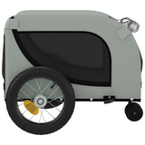 vidaXL Pet Bike Trailer Gray and Black Oxford Fabric and Iron